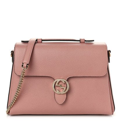 Gucci Dollar Calfskin Medium Interlocking G Top Handle Shoulder Bag Soft Pink 1 of 8
