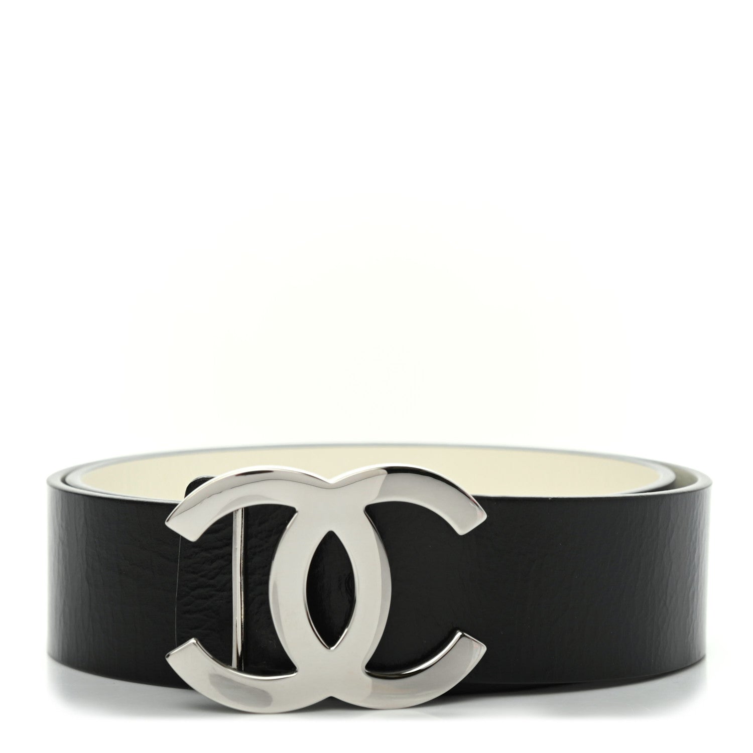 Chanel Patent Calfskin CC Reversible Belt 70 Black White 2 of 8