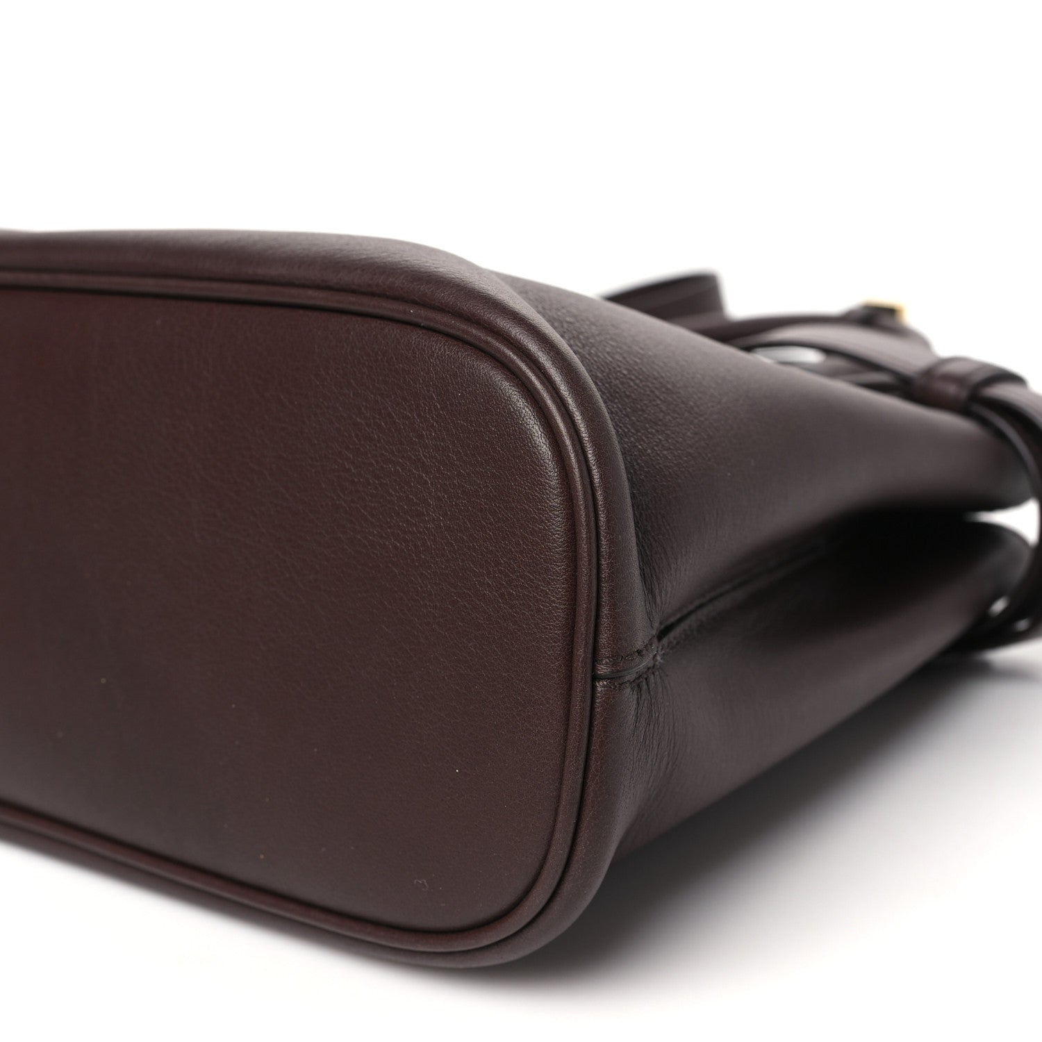 Prada Soft Grained Calfskin Vitello Daino Small Buckle Bag Brown 9 of 9