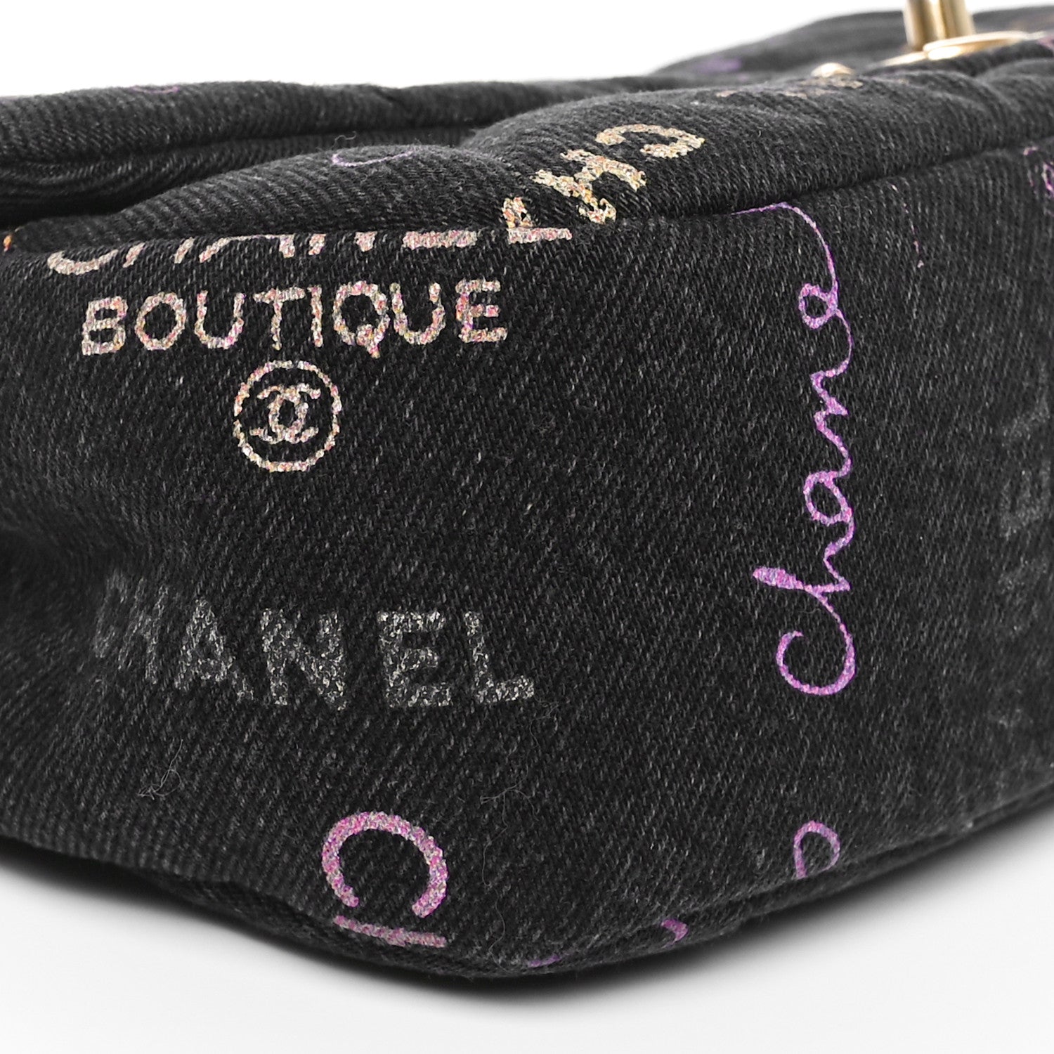 Chanel Denim Quilted Denim Mood Large Flap Black Multicolor 9 of 11