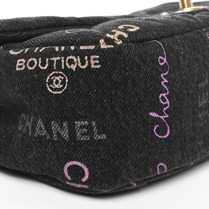 Chanel Denim Quilted Denim Mood Large Flap Black Multicolor 9 of 11