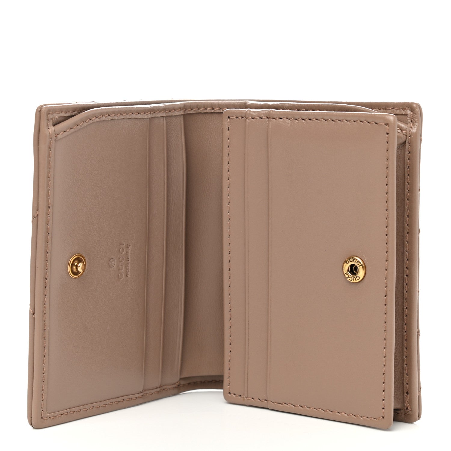 Gucci Calfskin Matelasse GG Marmont Card Case Wallet Porcelain Rose 5 of 7