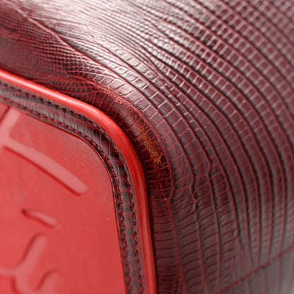 Christian Louboutin Lizard Embossed Calfskin Spiked Small Cabarock Shopper Tote Bourbon 10 of 10