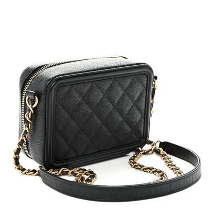 Chanel Caviar Quilted CC Filigree Vanity Clutch With Chain Black 3 of 10