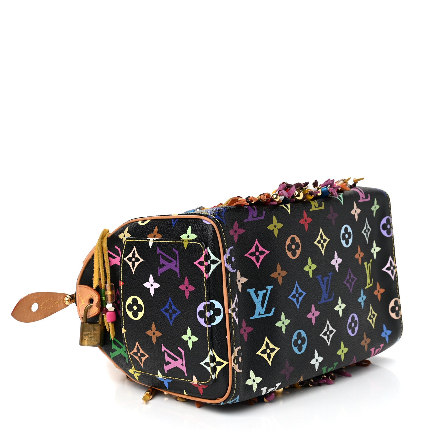 Louis Vuitton Monogram Multicolor Fringe Speedy 25 Black 3 of 9