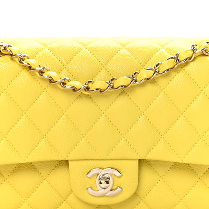Chanel Caviar Quilted Medium Double Flap Yellow 8 of 11