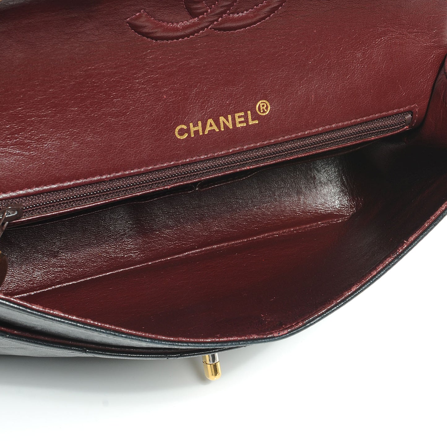 Lambskin Medium Double Flap Black