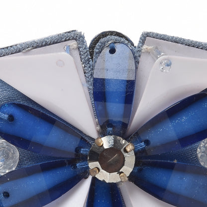Fendi Calfskin Beaded Crystal Embellished Flower Strap You Ice Blue 6 of 6