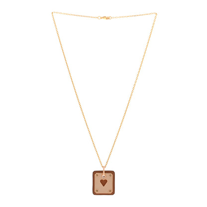 Hermes Rose Gold Plated Swift As De Coeur Necklace Gold 2 of 5