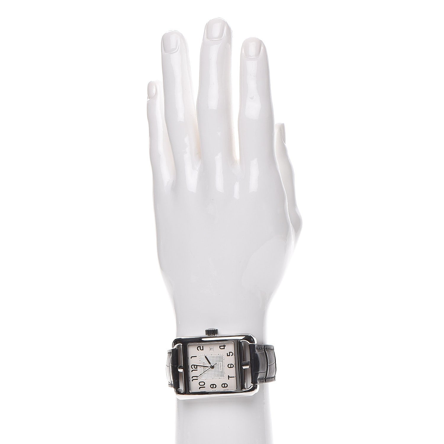 Hermes Stainless Steel Alligator 33mm Cape Cod Quartz Watch Noir 2 of 10