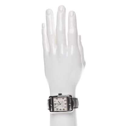 Hermes Stainless Steel Alligator 33mm Cape Cod Quartz Watch Noir 2 of 10