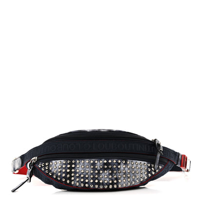 Christian Louboutin Canvas Spiked Paris NYC Belt Bag Blue 1 of 13
