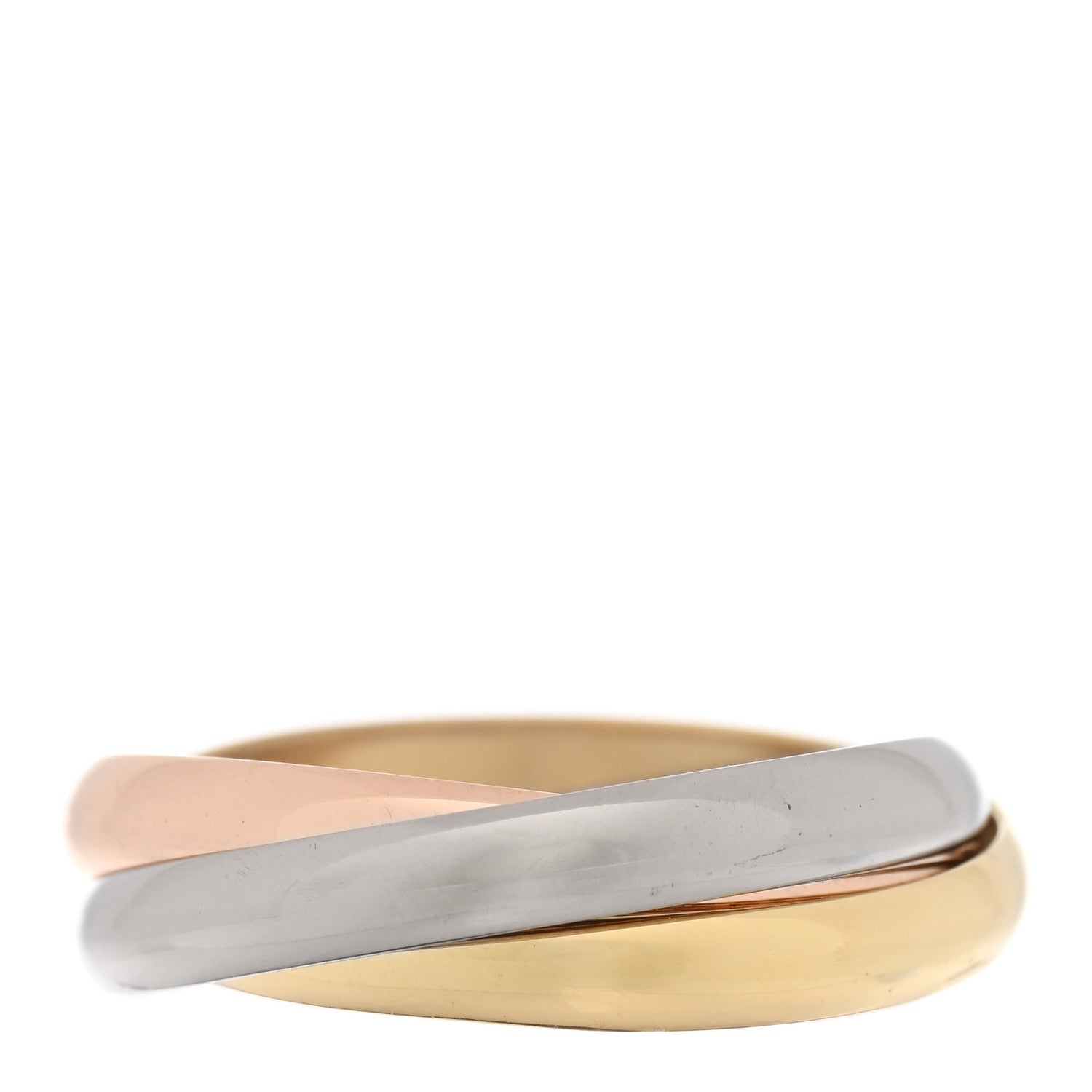 Cartier 18K Pink Yellow White Gold Small Trinity Ring 54 7 3 of 5