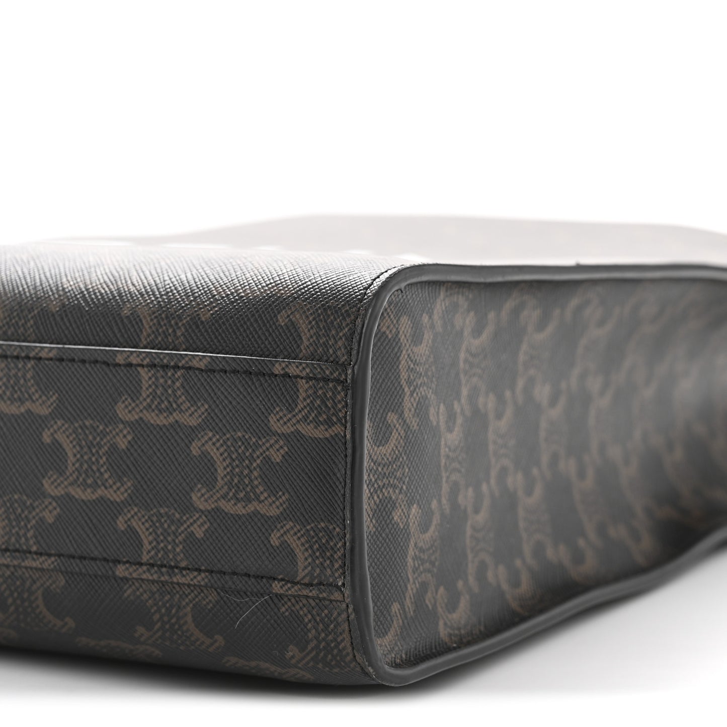 Triomphe Canvas Calfskin Small Vertical Cabas Tan