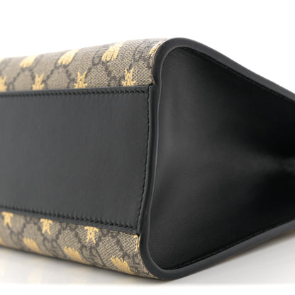 Gucci GG Supreme Monogram Bees Small Padlock Tote Beige Oro Black 10 of 10