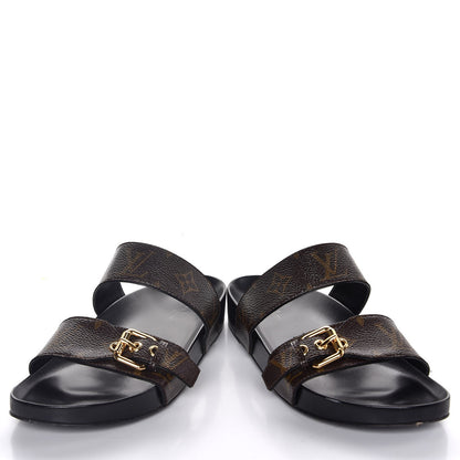 Louis Vuitton Monogram Bom Dia Mule Sandals 36 Black 6 of 9