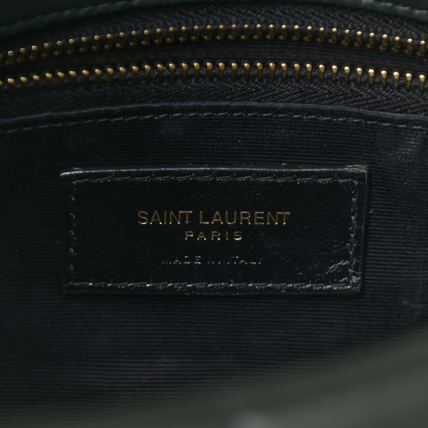 Saint Laurent Lambskin Quilted Toy Loulou Puffer Monogram Chain Satchel Deep Green 6 of 8