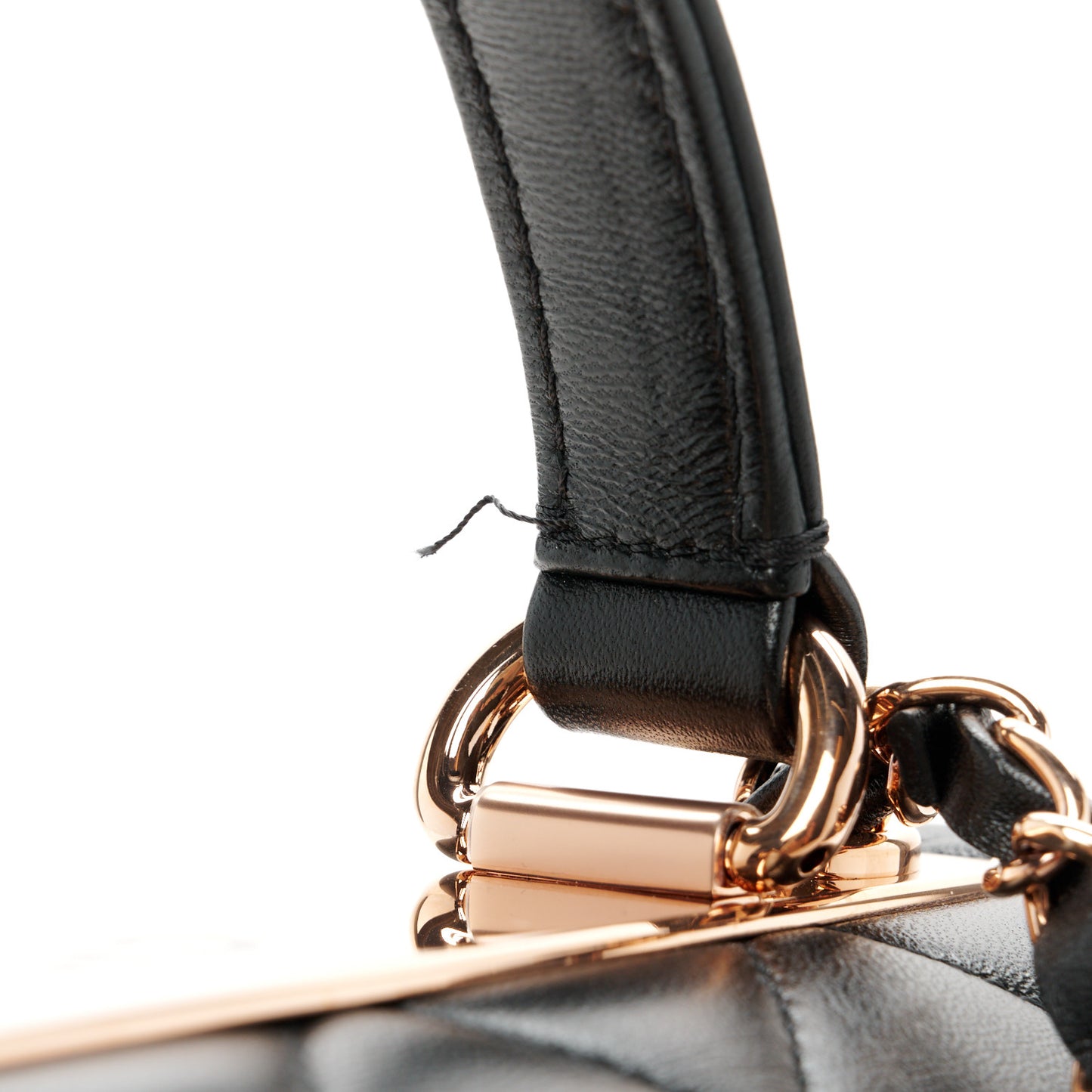 Lambskin Quilted Small Trendy CC Dual Handle Flap Bag Black