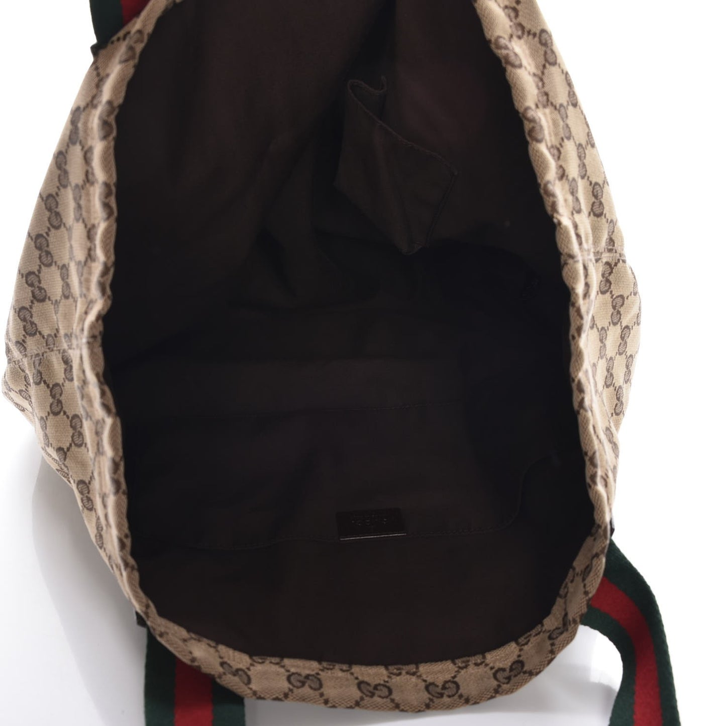 GG Monogram Medium Web Handle Vertical Tote Dark Brown