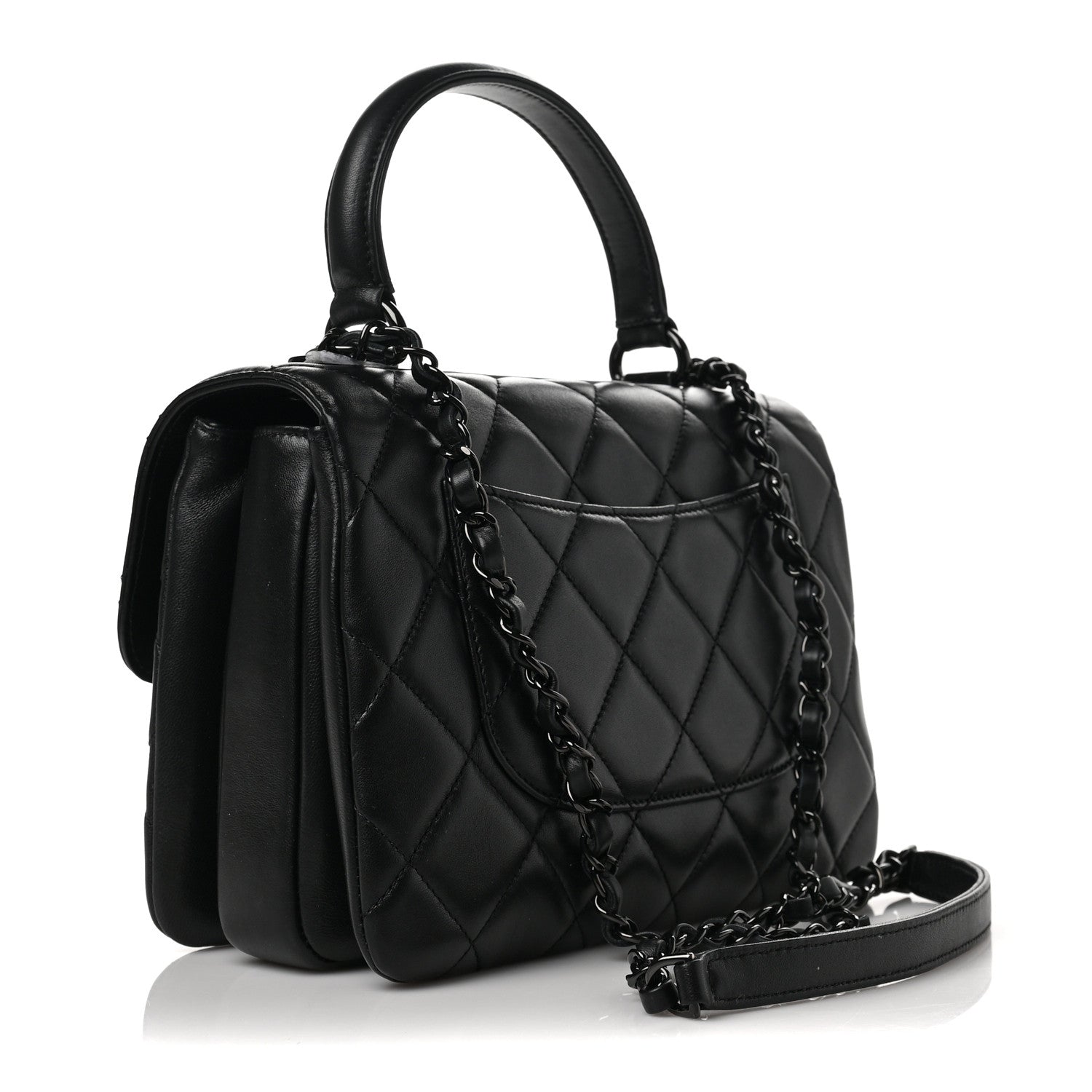 Chanel Lambskin Quilted Small Trendy CC Dual Handle Flap Bag So Black 3 of 8