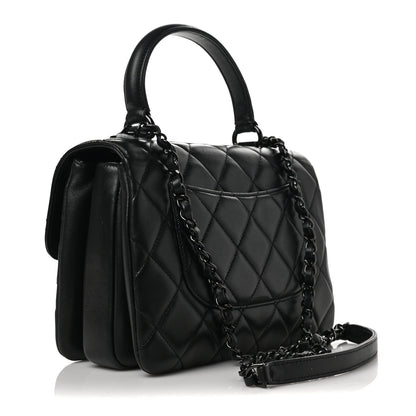 Chanel Lambskin Quilted Small Trendy CC Dual Handle Flap Bag So Black 3 of 8