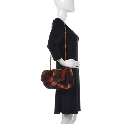 Chanel Orylag Lambskin Medium Flap Blue Orange 2 of 9