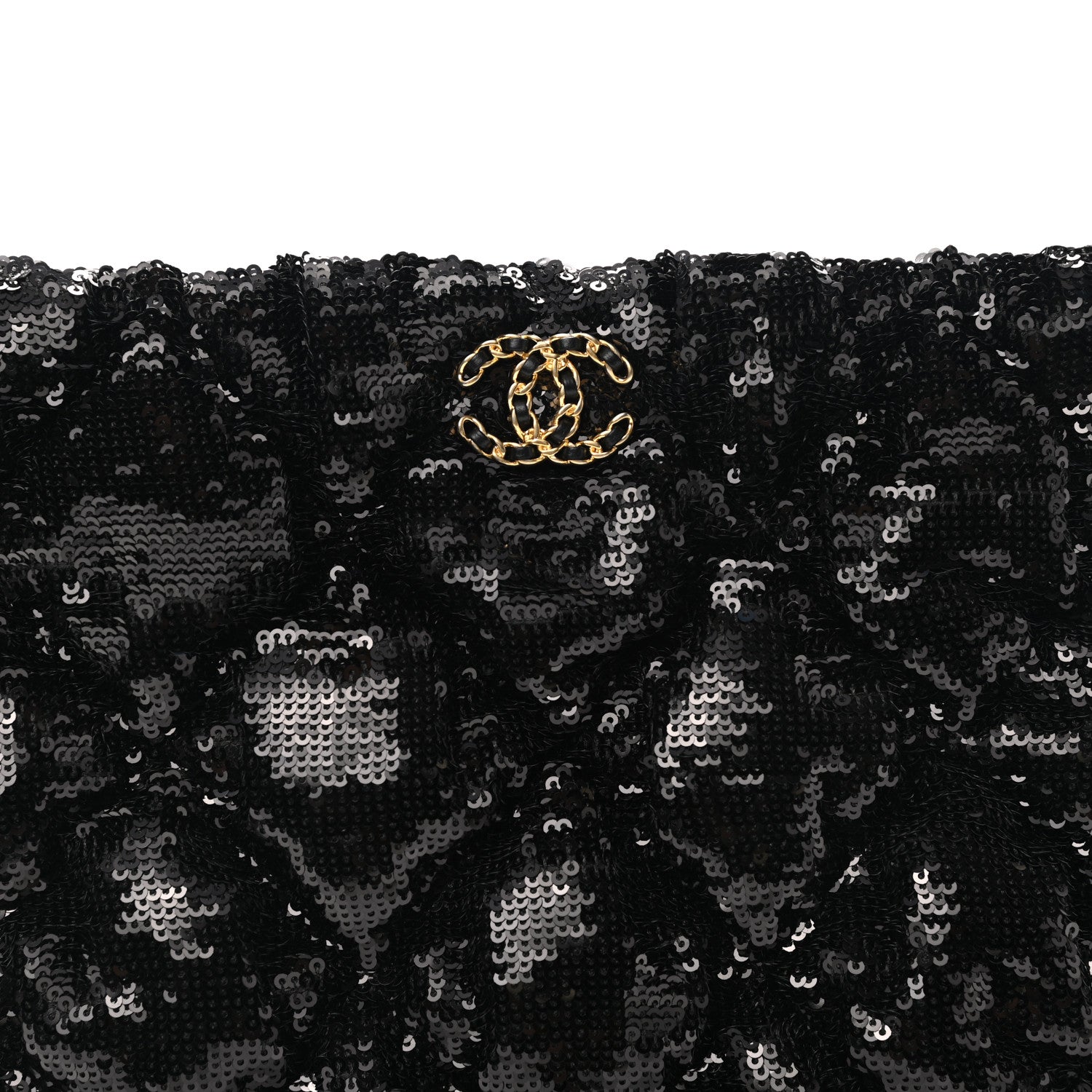 Chanel Sequins Quilted Large Chanel 19 Pouch Black 8 of 8