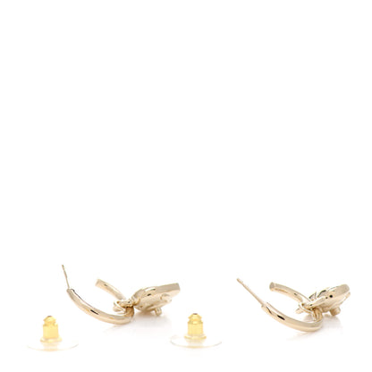Chanel Metal CC Heart Drop Earrings Gold 3 of 5