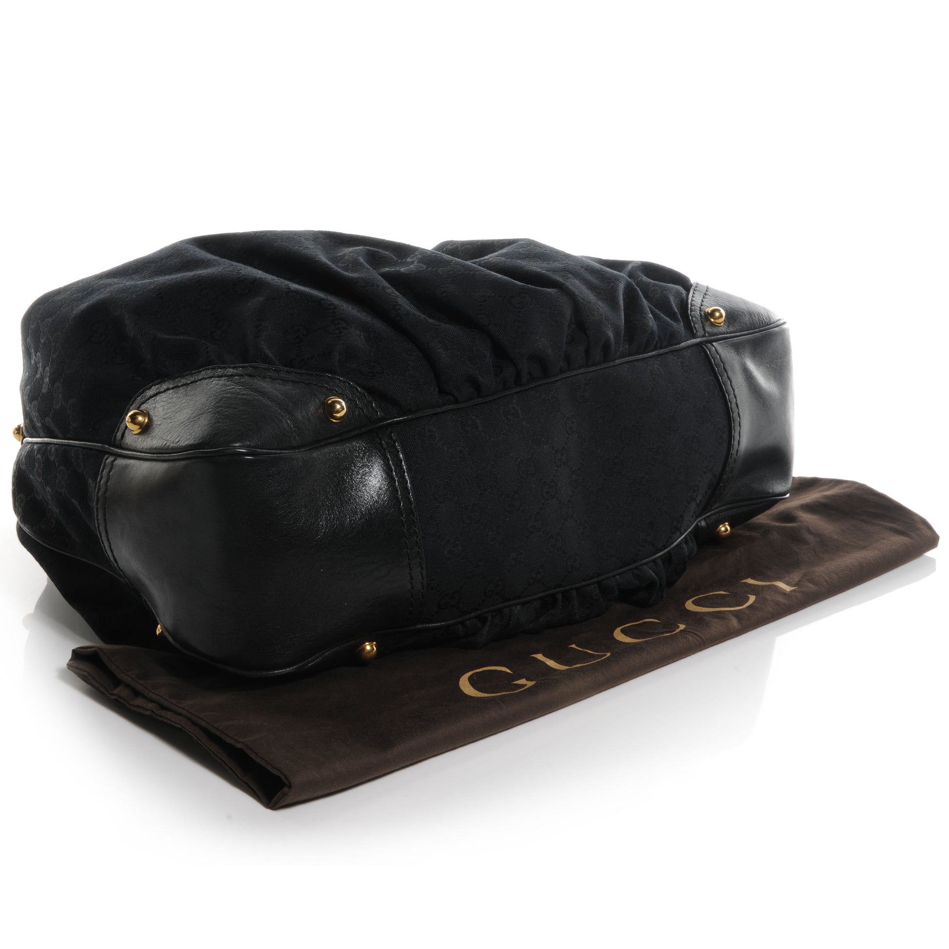 Gucci Monogram Large Jockey Hobo Black 4 of 7