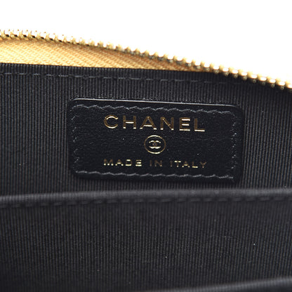Chanel Metallic Calfskin Crocodile Embossed Cocodile Zip Coin Case Gold 6 of 8