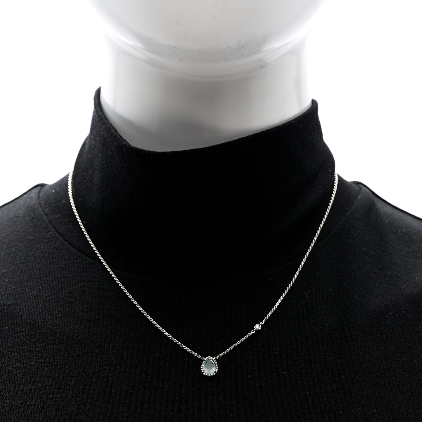 18K White Gold Diamond Aquaprase XS Serpent Boheme Necklace