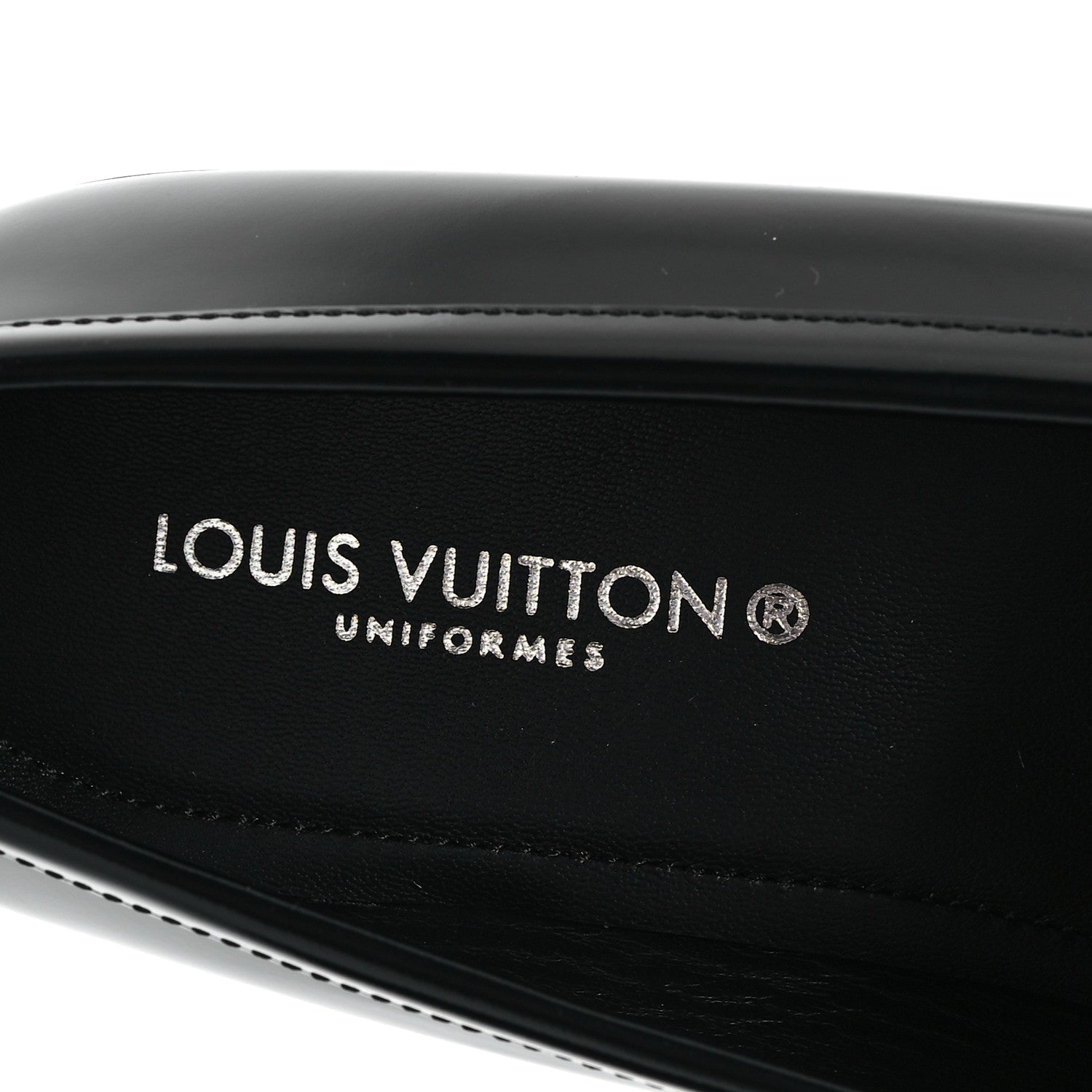 Louis Vuitton Glazed Calfskin Chess Flat Loafer 40 Black 8 of 9