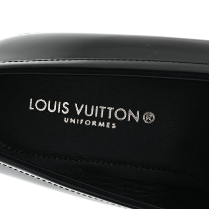 Louis Vuitton Glazed Calfskin Chess Flat Loafer 40 Black 8 of 9