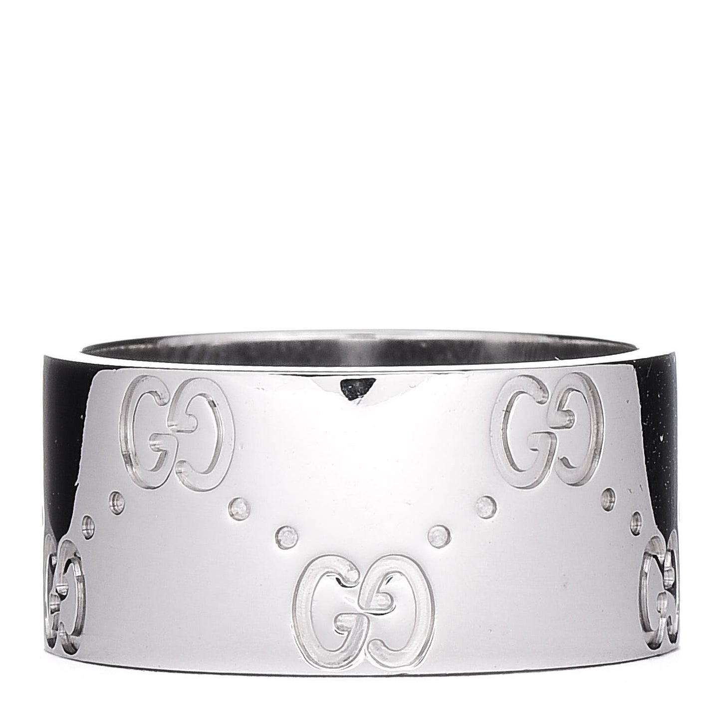 18K White Gold 9mm Icon Band Ring 52 6