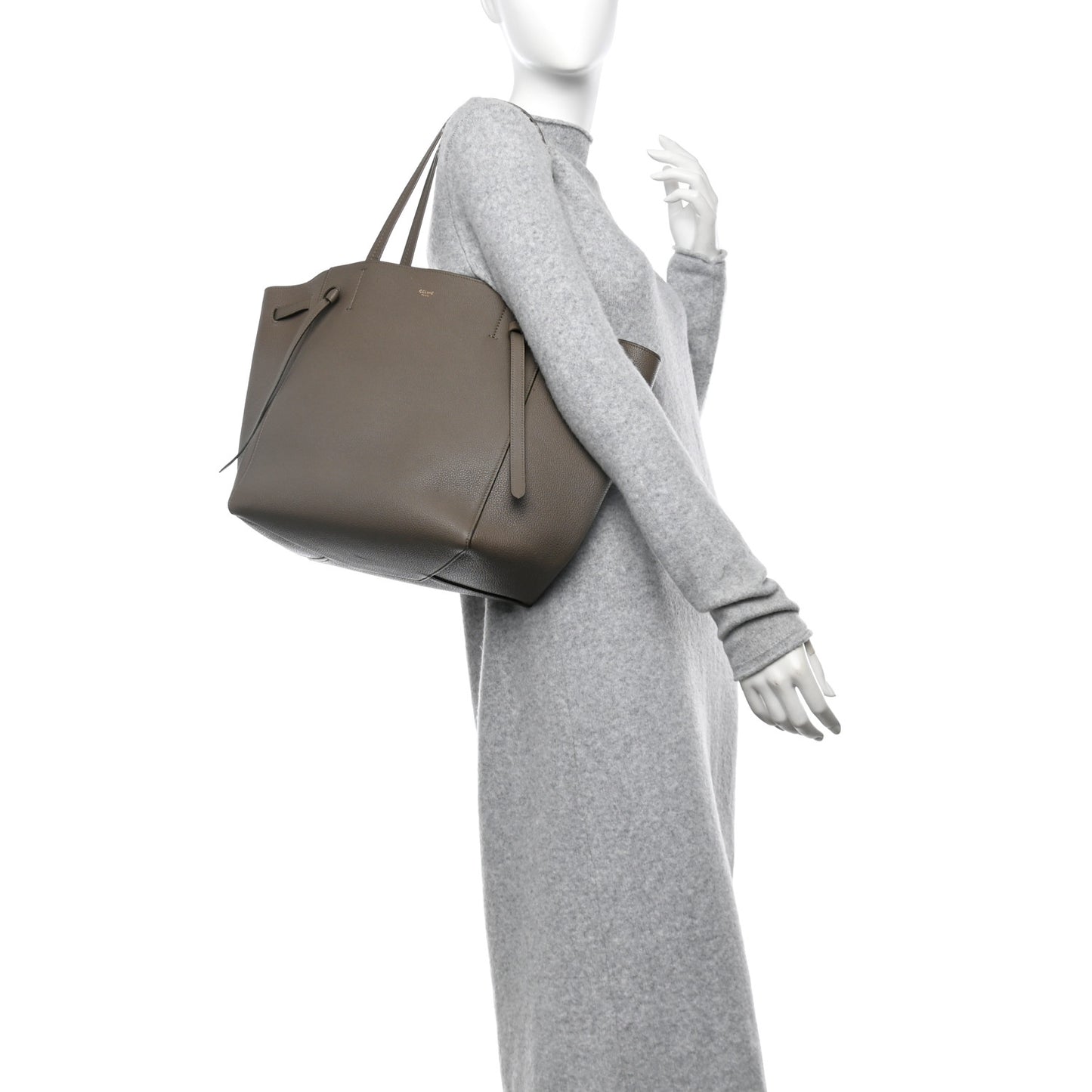 Soft Grained Calfskin Small Belt Cabas Phantom Taupe