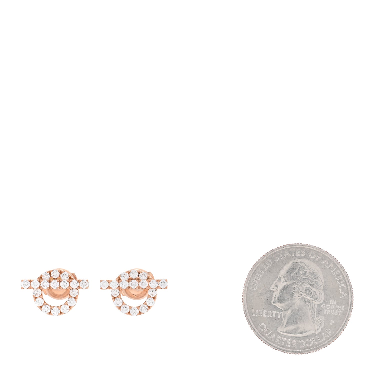 Hermes 18K Rose Gold Diamond Finesse Earrings 2 of 4