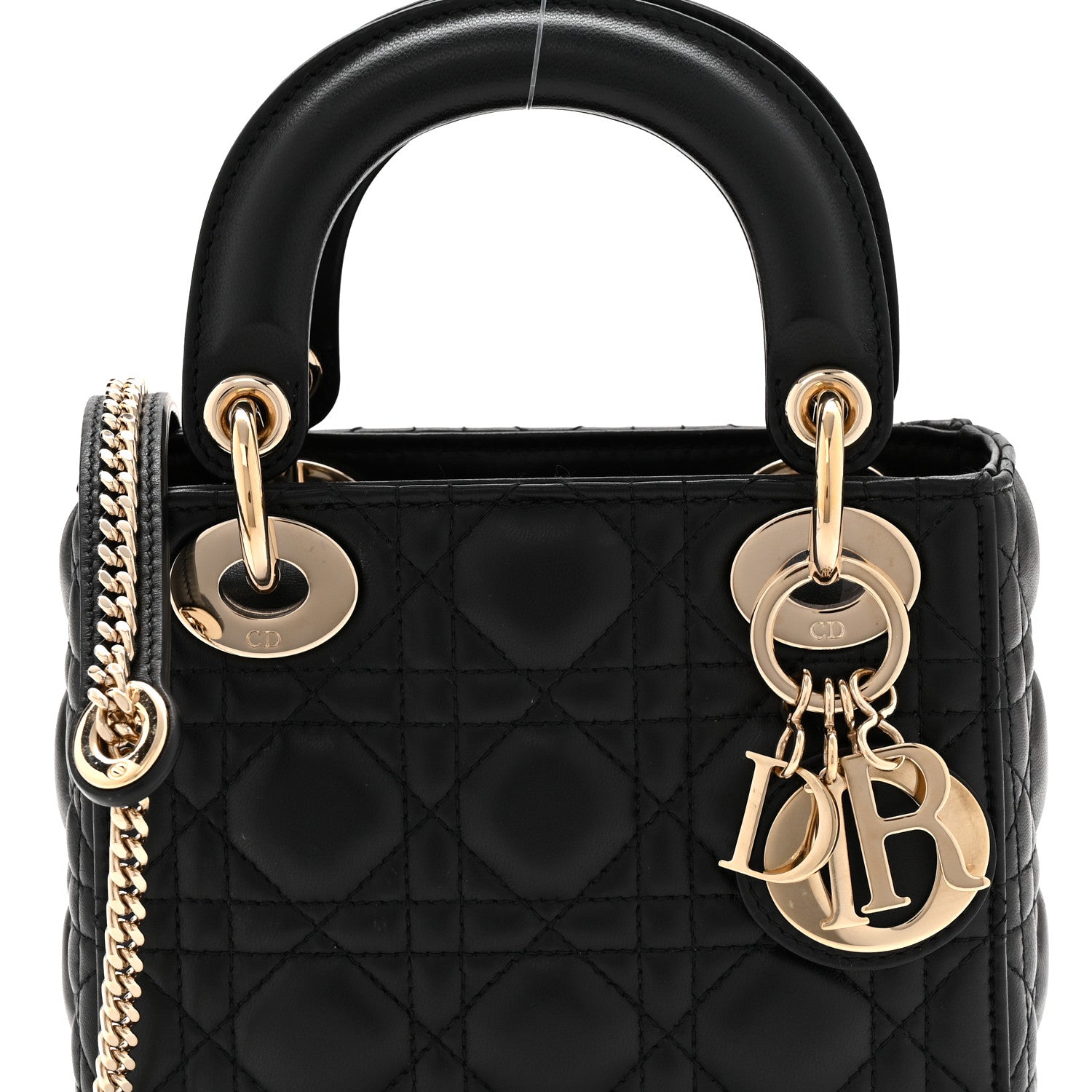 Christian Dior Lambskin Cannage Mini Lady Dior Black 8 of 12