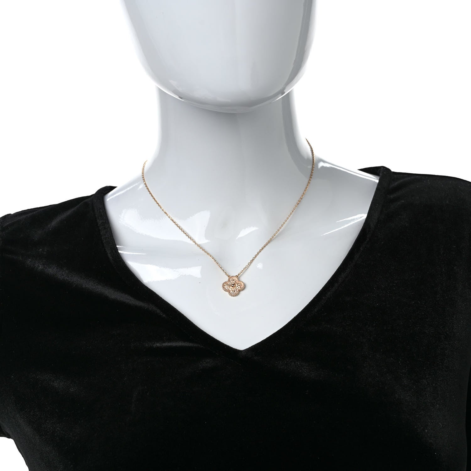 Van Cleef & Arpels 18K Rose Gold Vintage Alhambra Pendant Necklace 2 of 5