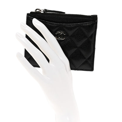Chanel Caviar Quilted CC Zip Card Holder Black 2 of 7