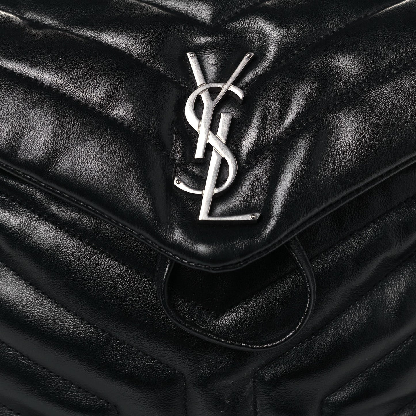 Calfskin Y Quilted Monogram Small Loulou Backpack Black