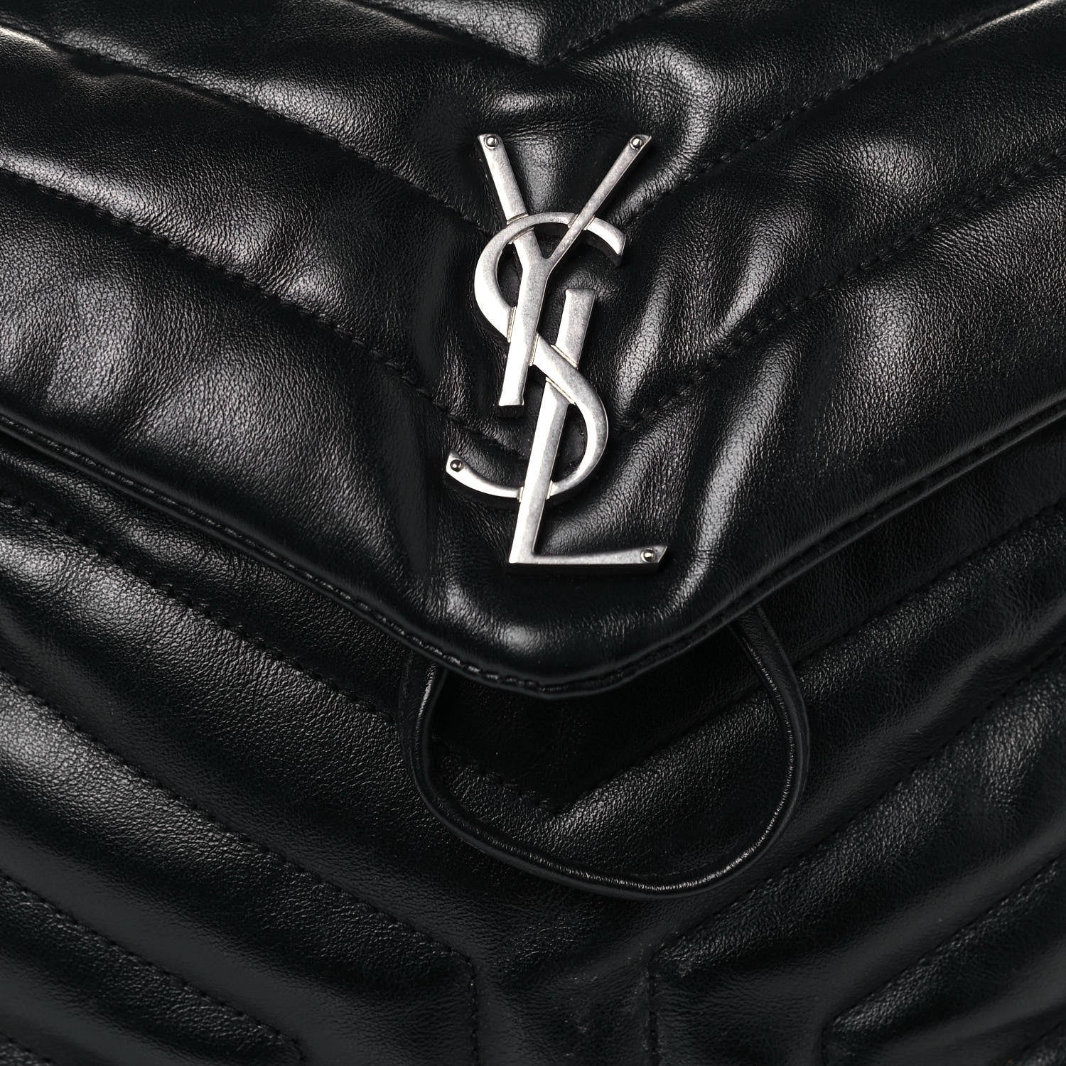 Saint Laurent Calfskin Y Quilted Monogram Small Loulou Backpack Black 8 of 16