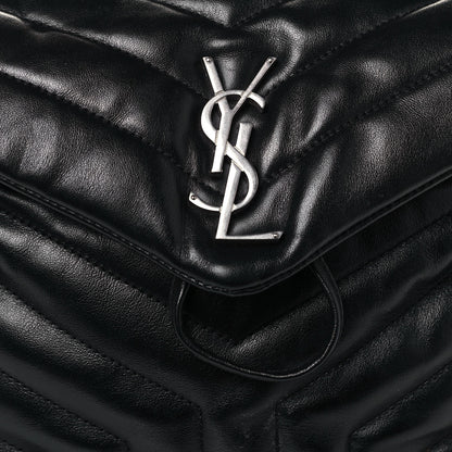 Saint Laurent Calfskin Y Quilted Monogram Small Loulou Backpack Black 8 of 16