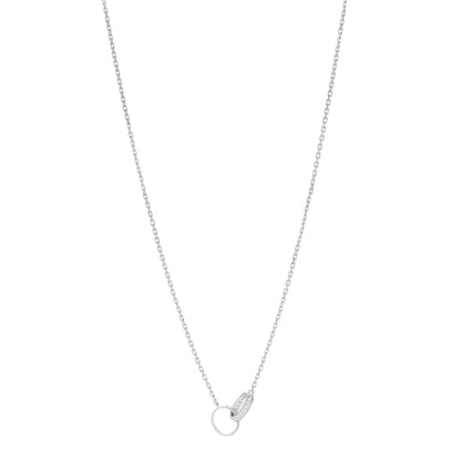 Cartier 18K White Gold Diamond Interlocking LOVE Necklace 1 of 6