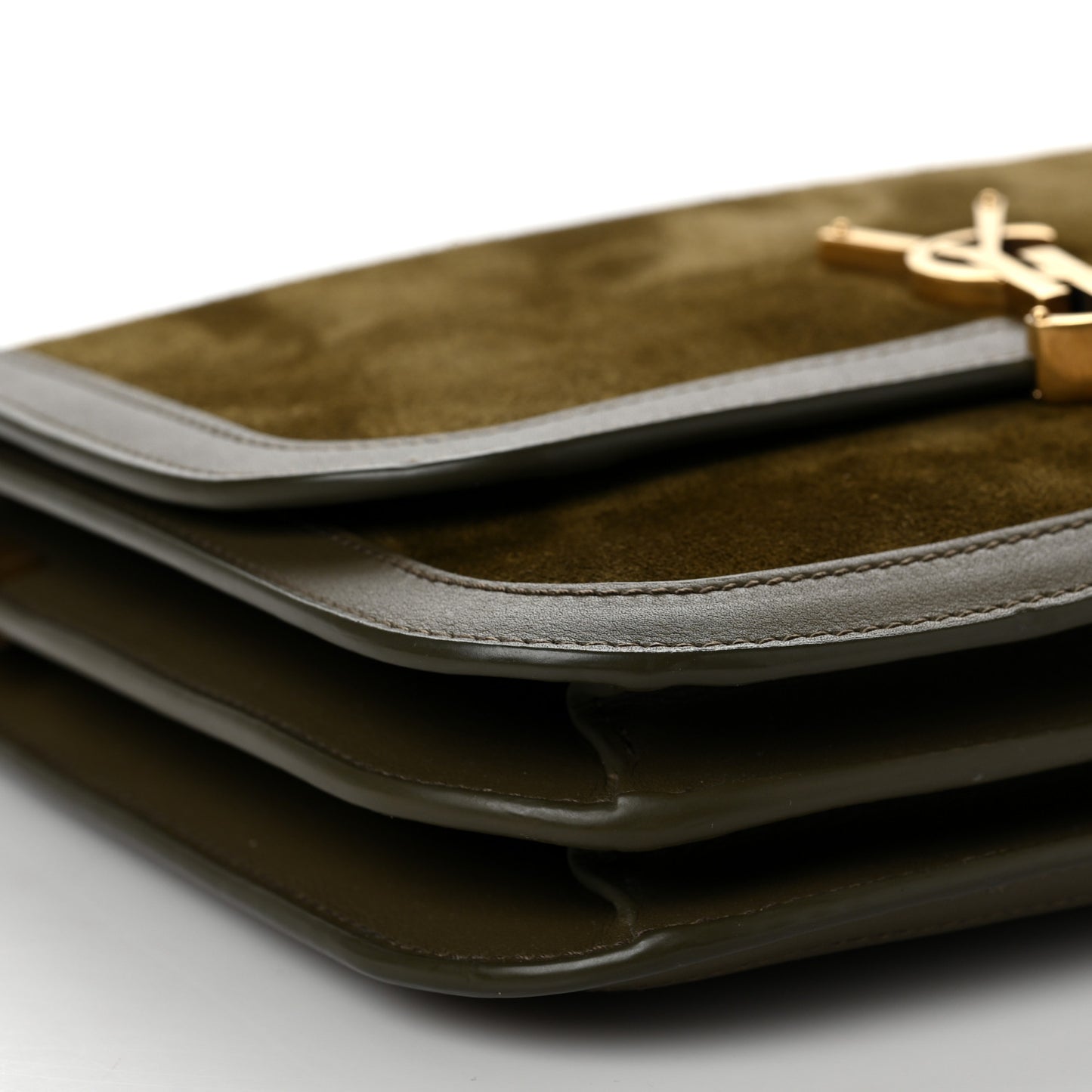 Suede Smooth Calfskin Monogram Medium Solferino Soft Satchel Sesame Seaweed
