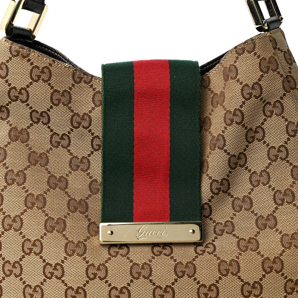 Gucci Monogram Medium New Ladies Web Hobo Dark Brown 1998955 – FASHIONPHILE