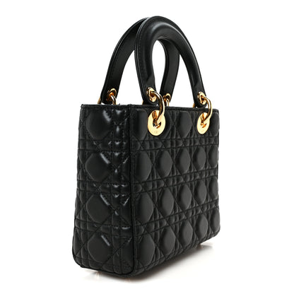 Christian Dior Lambskin Cannage Small Lady Dior Black 2 of 9
