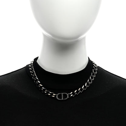 Christian Dior Brass CD Icon Chain Link Necklace Black 2 of 4
