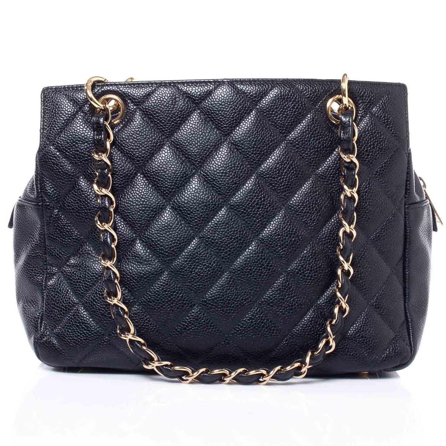 Caviar Quilted Petit Timeless Tote PTT Black