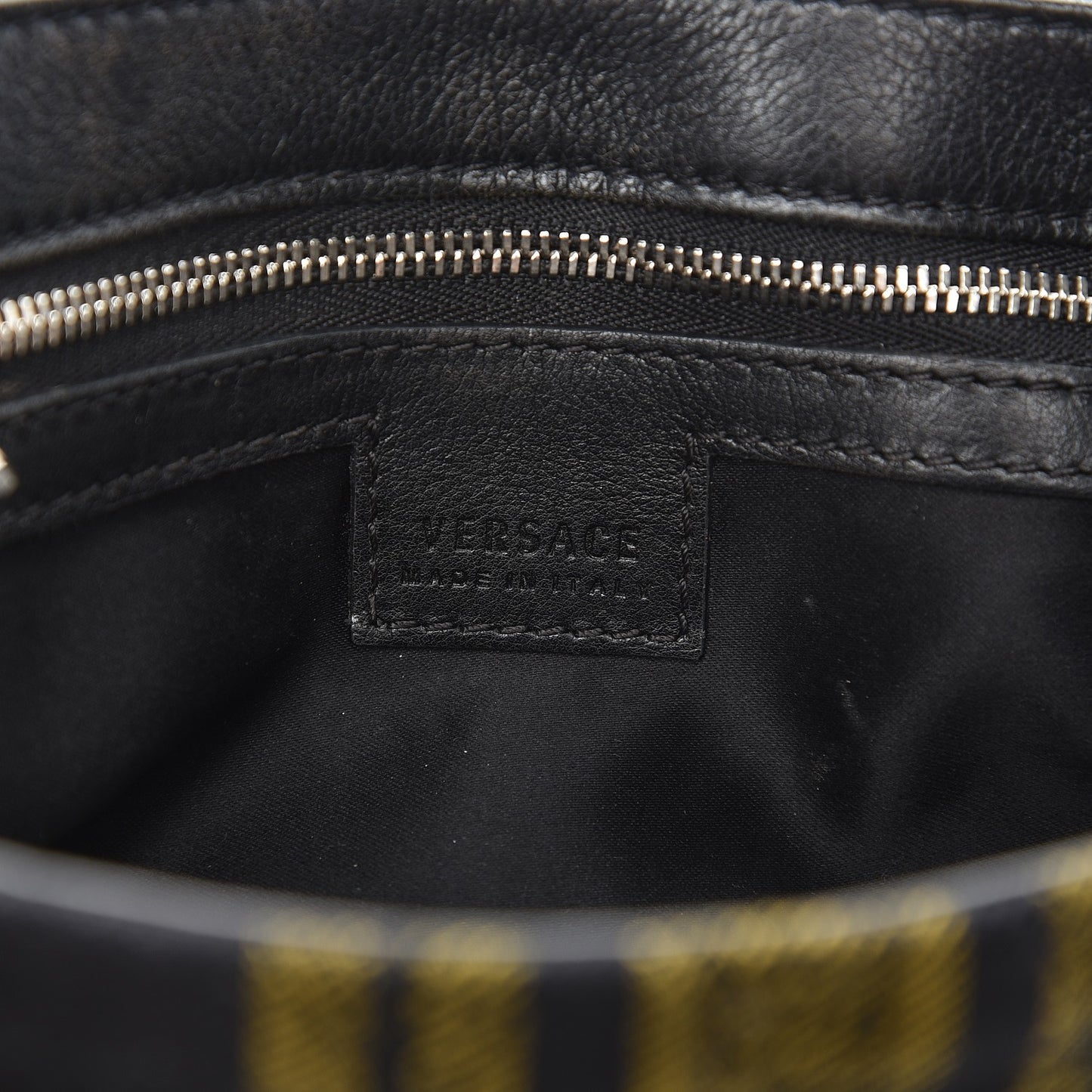 Calfskin Tartan Studded Medusa Chain Flap Bag Yellow