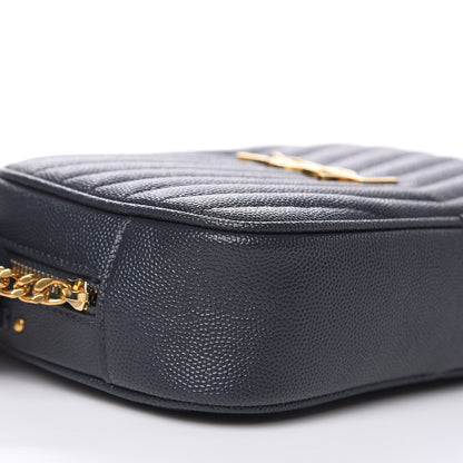 Saint Laurent Grain De Poudre Matelasse Monogram Mini Lou Camera Bag Dark Smog 8 of 10
